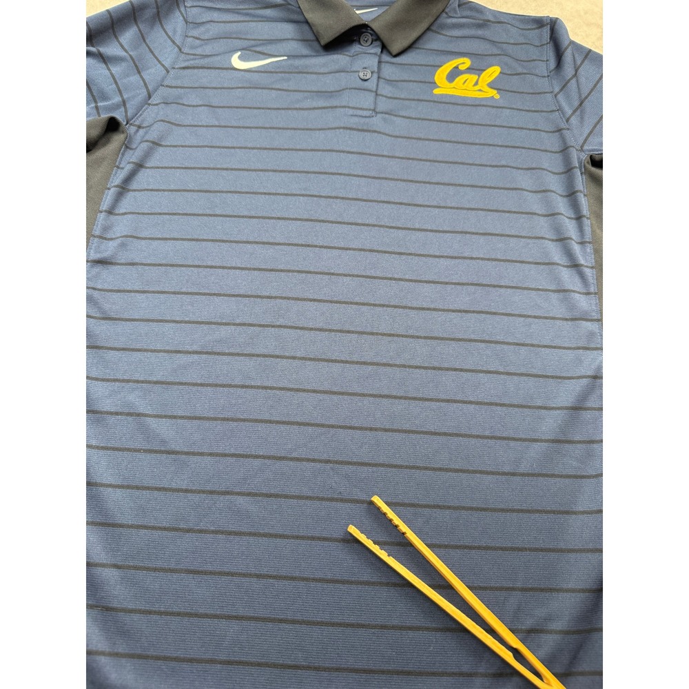 Nike Cal Bears Berkeley Dri-FIT Polo Shirt Men M Navy Stripe ACC Logo Game Day - Picture 8 of 16